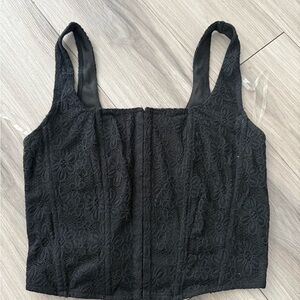 Self Esteem Black Floral Lace Tank Top